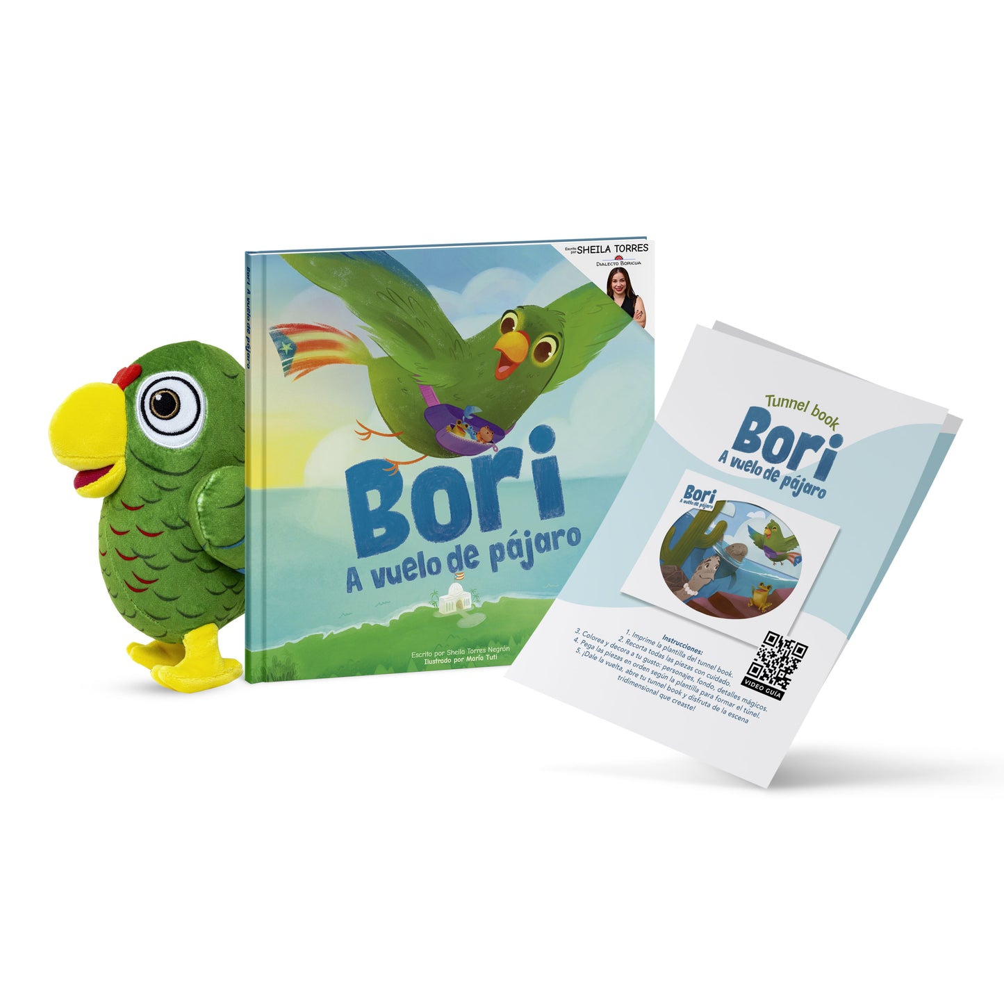 Bori La Cotorra | Set de Libro, Peluche y Manualidad